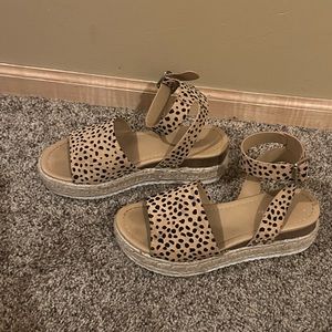 Cheetah Print Espadrille Platform Sandal